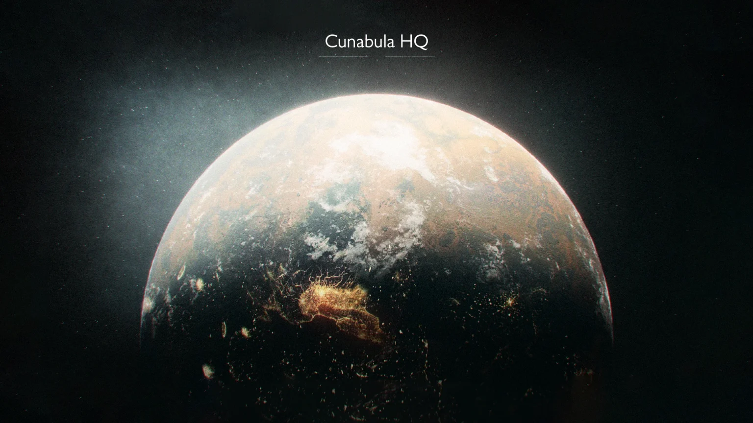 A rising earth like planet called Cunabula in space concept art